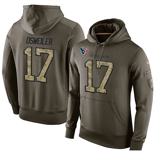 NFL Nike Houston Texans #17 Brock Osweiler Green Salute To Service Men's Pullover Hoodie